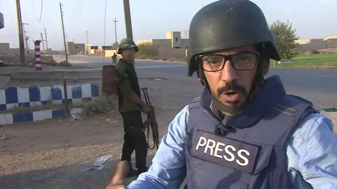 مراسل بي بي سي عند معبر البوكمال