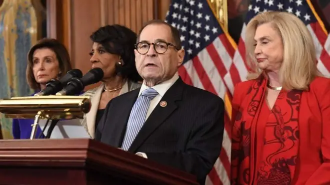 Jerrold Nadler al momento de anunciar los cargos contra Trump.