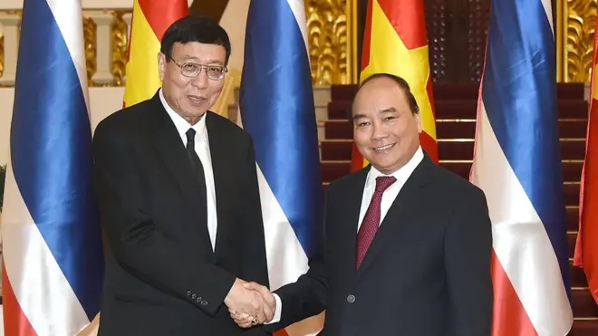 Thủ tướng Nguyễn Xuân Phúc tiếp Chủ tịch Hội đồng Lập pháp Thái Lan Pornpetch Wichitcholchai tại Hà Nội hôm 14/8