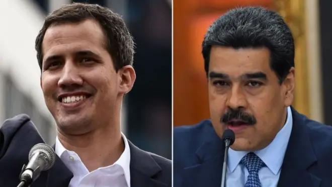 Juan Guaido ve Nicolas Maduro