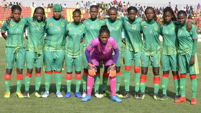 Mauritania's team for its first women's international game in July 2019
