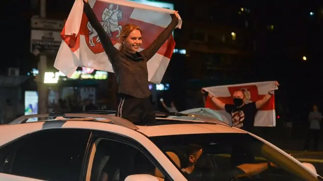 Протестующие в Минске