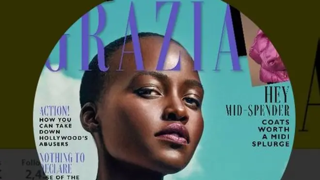 La revista Grazia usó la foto editada como su imagen de perfil en Twitter.