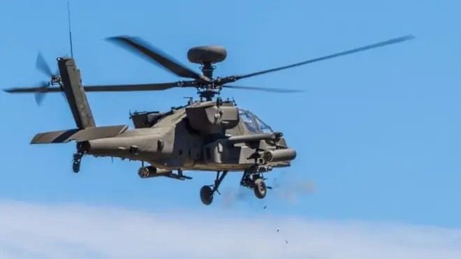 An American Army Apache helicopter