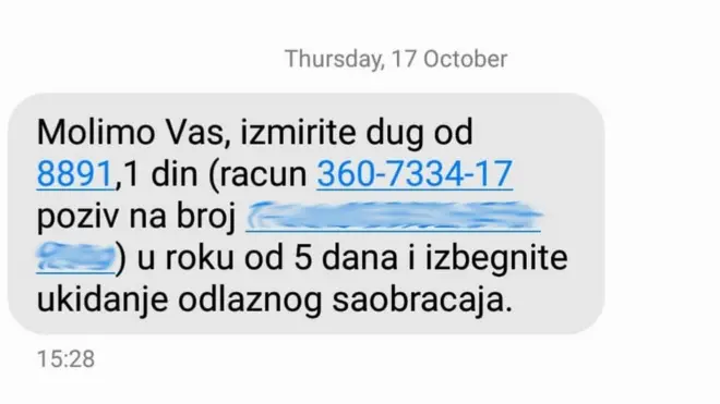 Da li vam je stigla ovakva poruka?