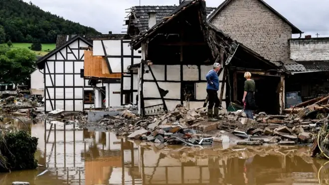 Vilarejo destruído na Alemanha