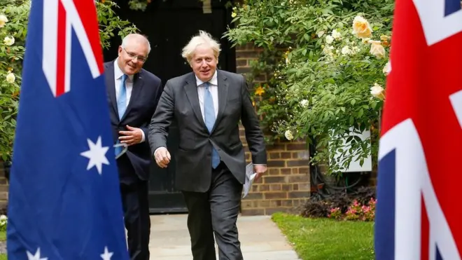 Скотт Моррисон и Борис Джонсон