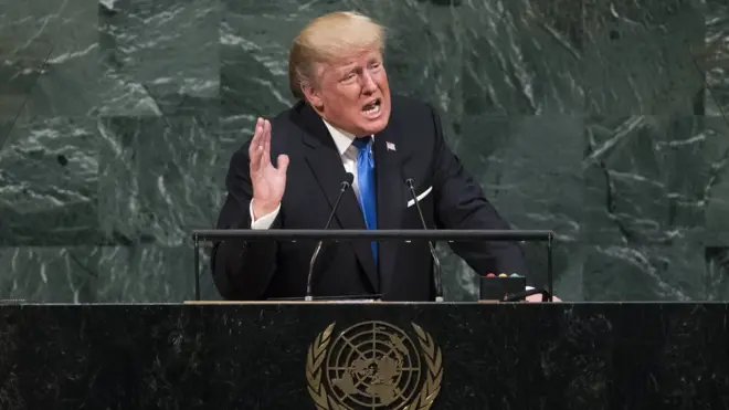 Dalam pidato perdana di PBB, Trump melancarkan serangan terhadap Korea Utara dan Iran.