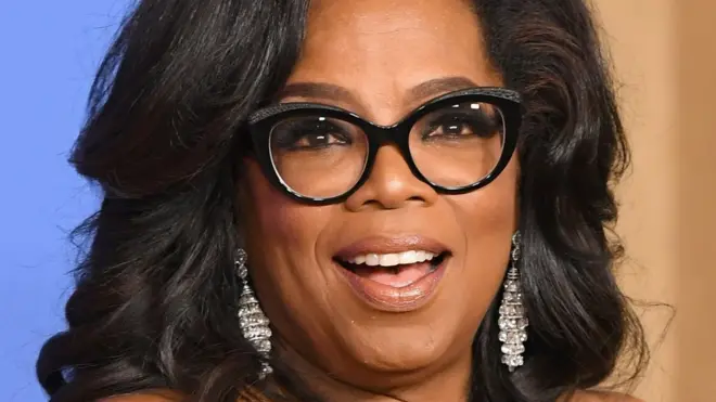 Oprah Winfrey a the Gold Globes on 7 January 2018