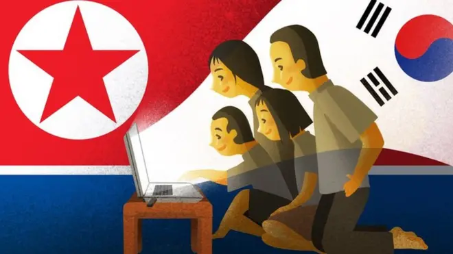 Illustration of family watching South Korean TV