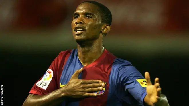 Eto'o helped Barcelona win three La Liga titles as well as two European Champions League crowns