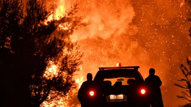 Лесной пожар в Греции