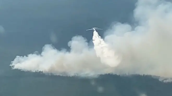 Тушение пожаров в Якутии