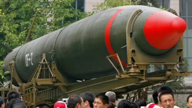 중국의 군사박물관에 전시된 중국의 두 번째 핵미사일