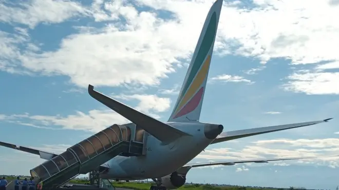 በቡጁምቡራ ያረፈው የኢትዮጵያ አየር መንገድ አውሮፕላን