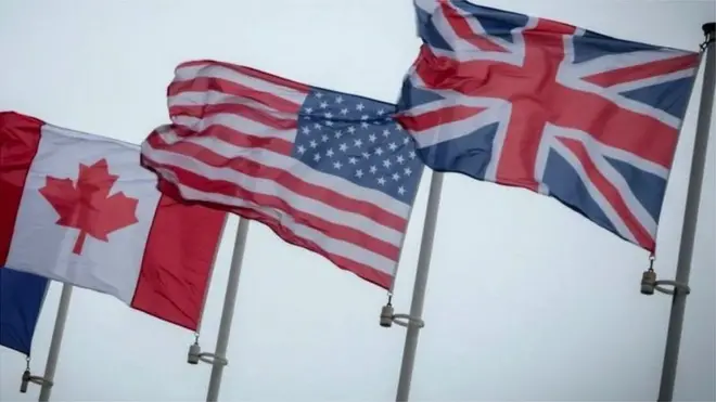 ባንዴራ ካናዳ፡ ኣመሪካን ብሪጣንያን