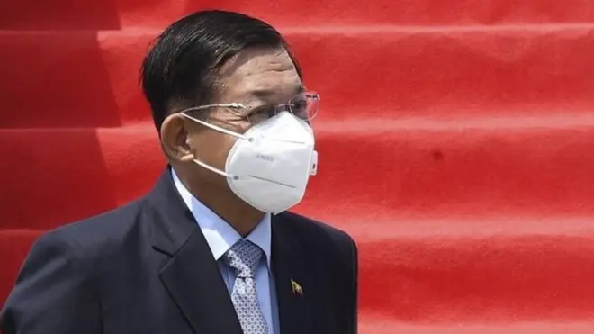 General Min Aung Hlaing arriving in Jakarta
