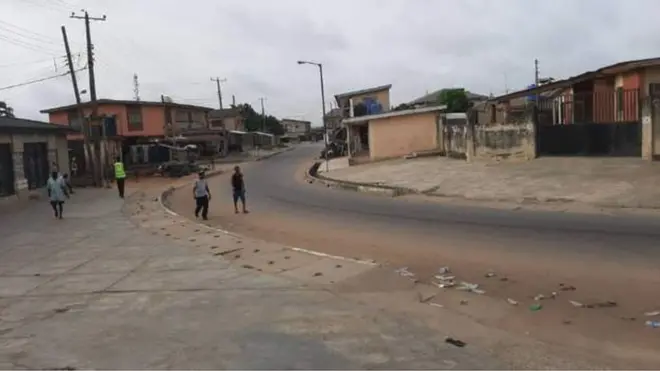 Empty street for Ajao Estate, Lagos.