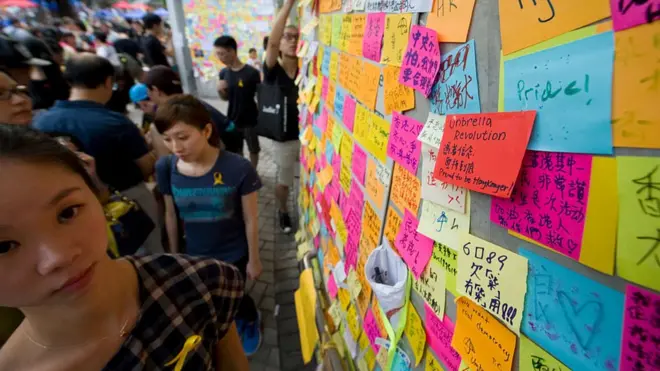 Một Lennon Wall ở Hong Kong