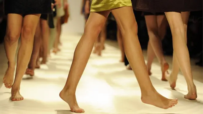 Bare walking feet