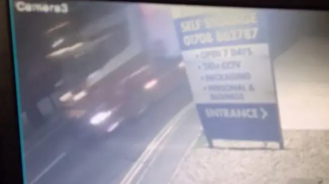 CCTV shows the lorry on Motherwell Way shortly before the bodies were found inside