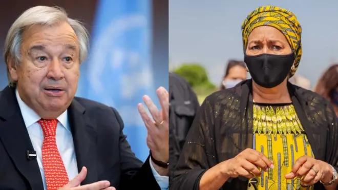 የተባበሩት መንግሥታት ድርጅት ዋና ጸሃፊ አንቶኒዮ ጉቴሬዝና ምክትላቸው አሚና መሃመድ