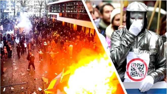 కరోనావైరస్ ఆంక్షలకు వ్యతిరేకంగా నిరసనలు