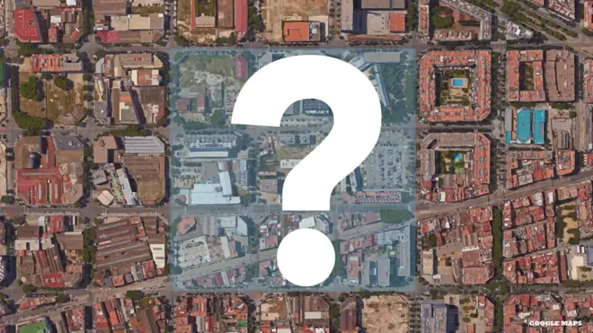 Vista aérea de manzanas de Barcelona