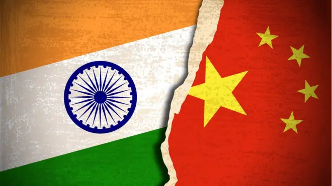 భారత్ చైనా జాతీయ పతాకాలు