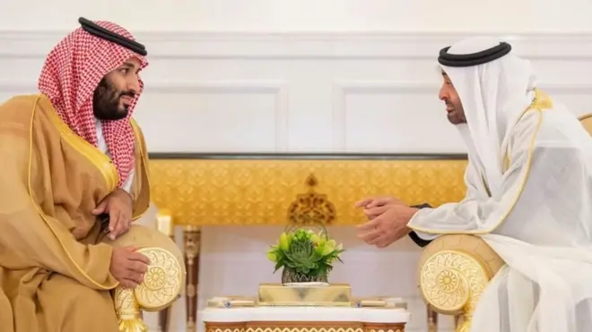 Mwanamfalme wa Saudia MOhammed bi Salman na mwanamfalme wa Abu Dhabi Mohamed Bin Zayed ni washirika wa karibu wa Trump
