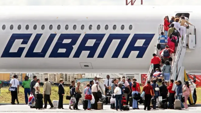 The plane was operated by Cuba's state airline, Cubana de Aviacion (file picture)