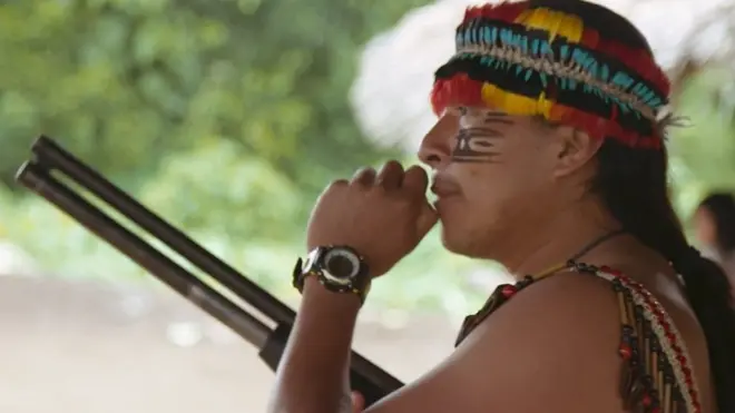 Miembro de la comunidad achuar en Ecuador