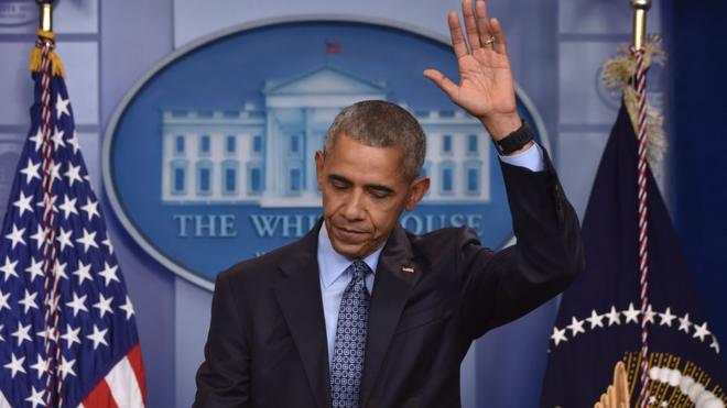 Barack Obama en su última conferencia de prensa como presidente