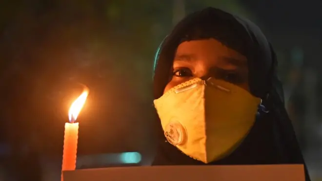 हाथरस की घटना के ख़िलाफ़ विरोध-प्रदर्शन