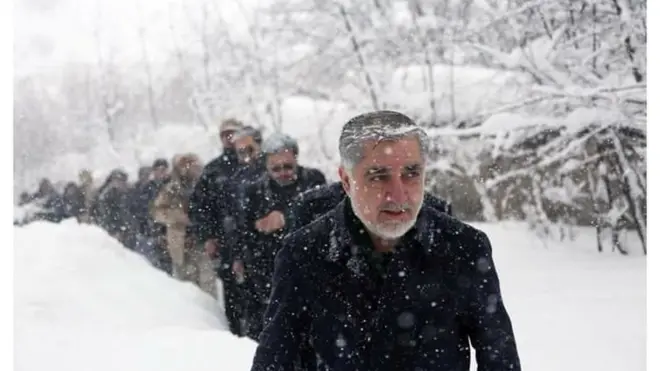 به نوشته یحی دادفر از دفتر آقای عبدالله، رئیس اجرائی در یک روز برفی در جمع مردم در پغمان حضور یافته‌است.