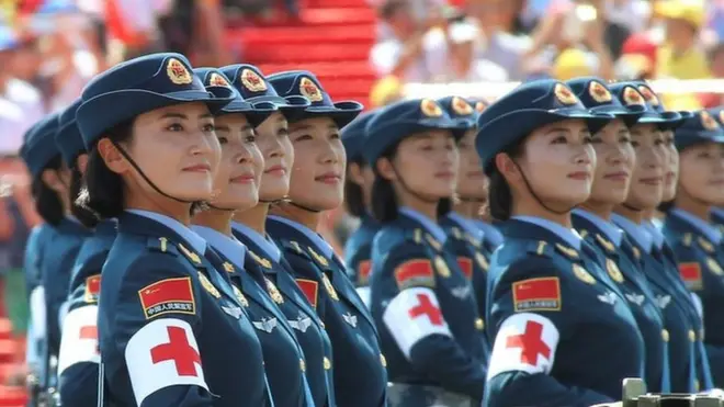 國慶閲兵中的女兵