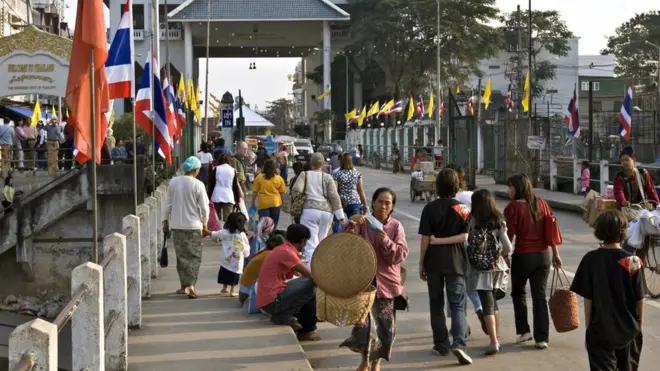 ထိုင်း-မြန်မာနယ်စပ်က မဲဆိုင်-တာချီလိတ် နယ်စပ်ဂိတ်တစ်နေရာ