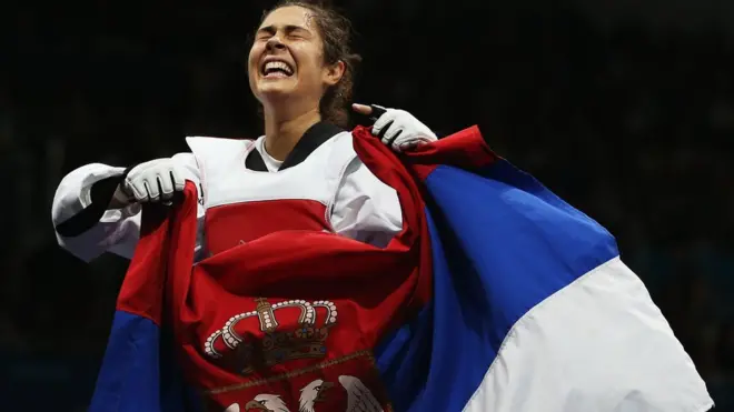 Milica Mandić posle osvojenog zlata na Olimpijskim igrama u Londonu 2012. godine