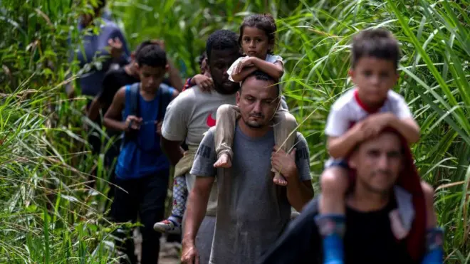 Migrantes en el Darién