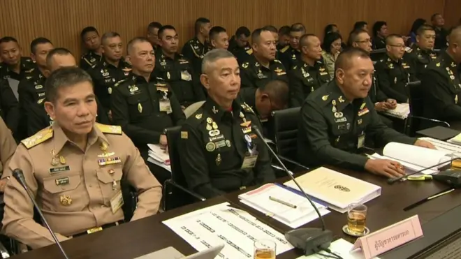 ผู้บัญชาการเหล่าทัพเข้าชี้แจงงบประมาณของหน่วยงานตัวเอง ต่อ กมธ. งบประมาณฯ 2563 ที่รัฐสภา เมื่อ 28 พ.ย. 2562