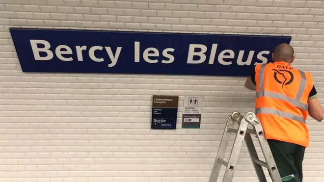 Bercy station was given the adage Les Bleus, in honour of the French team