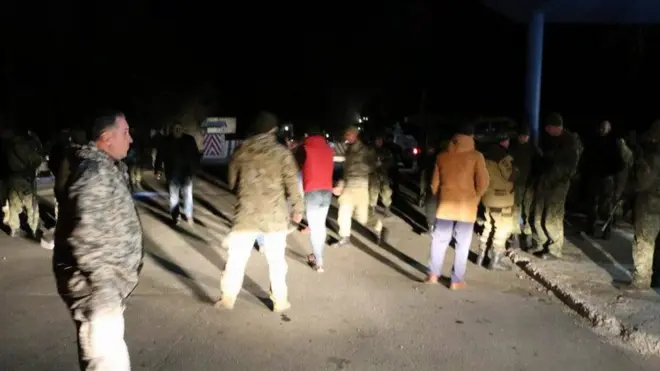 Место конфликта - блокпост вблизи Славянска