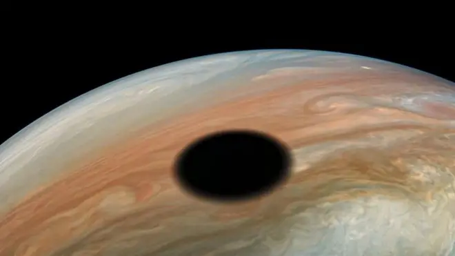 خلائی جہاز جونو کی لی گئی سیارہ مشتری کی تصویر