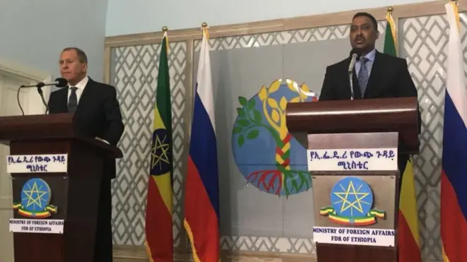 የኢትዮጵያ እና የሩሲያ የውጭ ጉዳይ ሚኒስትሮች ዛሬ በአዲስ አበባ ጋዜጣዊ መግለጫ በጋራ ሲሰጡ