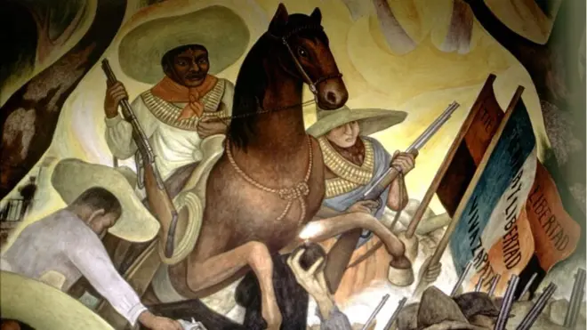 La Revolución Mexicana inspira varios de los libros recomendados. Mural de Diego Rivera.