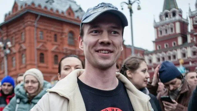 Ильдар Дадин во время ралли на Манежной площади в апреле 2014 года, когда о нем еще мало кто знал