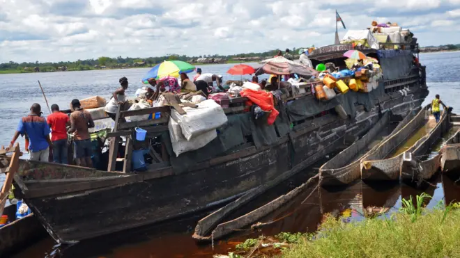 Boats carrying passengers on the Congo river are often poorly maintained, crowded and overloaded