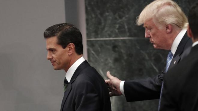 Durante la campaña estadounidense, Trump visitó a Peña Nieto en México.