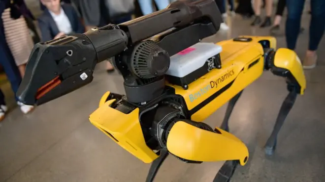 The robot - similar to the one pictured - was made by Boston Dynamics