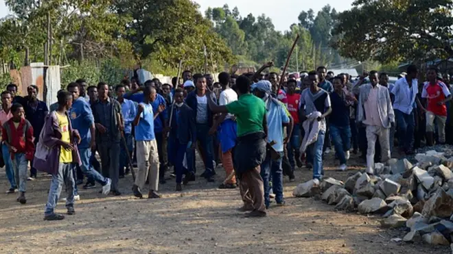 Un groupe de manifestants à Addis-Abeba. ( Photo d'illustration)